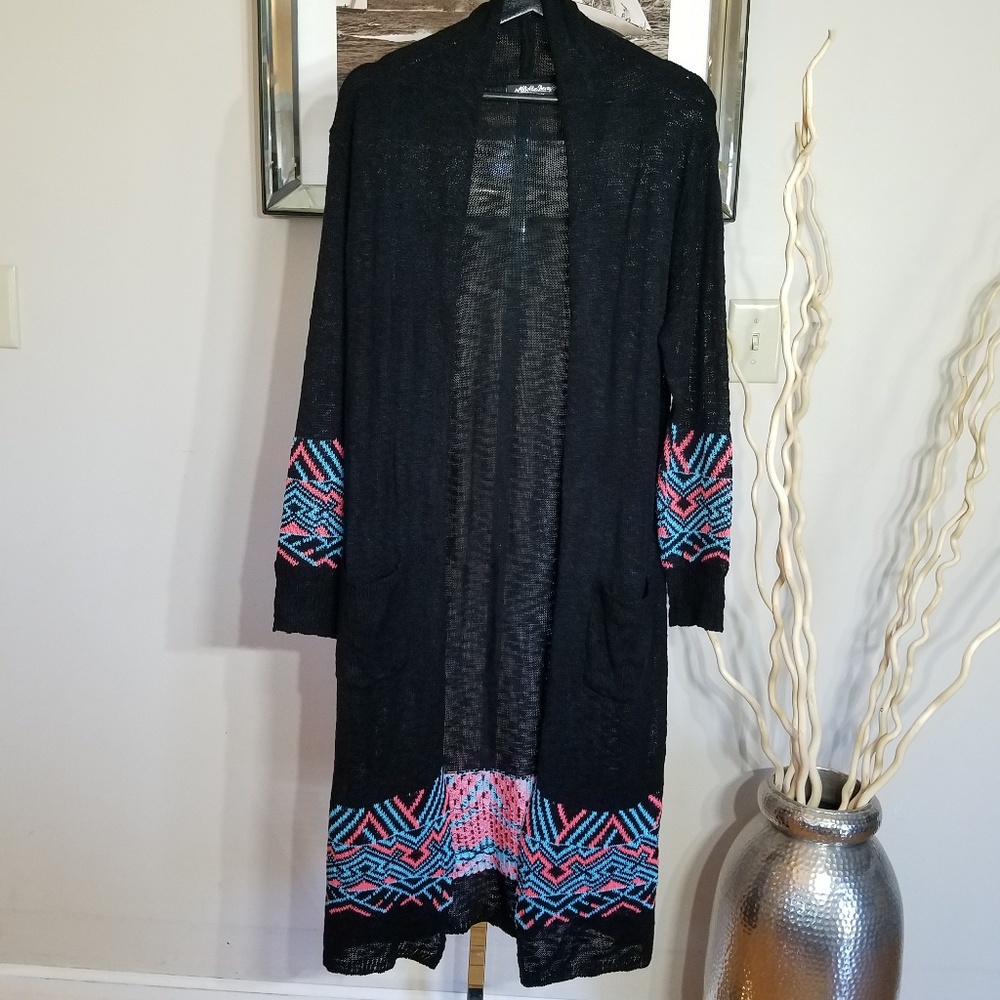 Bella Berry Long Midi/Maxi Cardigan/ Boho Open Sweater Sz Med